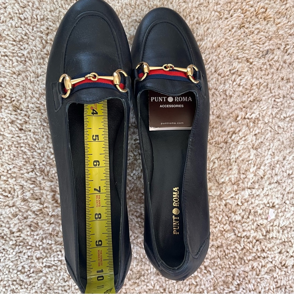 Punt Roma Heeled Loafers Size 41 Leather Navy Blue Preppy Classic Academia NWOB - Picture 10 of 10